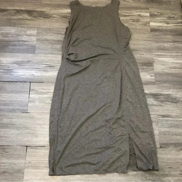 Zuda womens midi dress Size LP Grey Side Slit Bodycon‎ - Picture 2 of 10